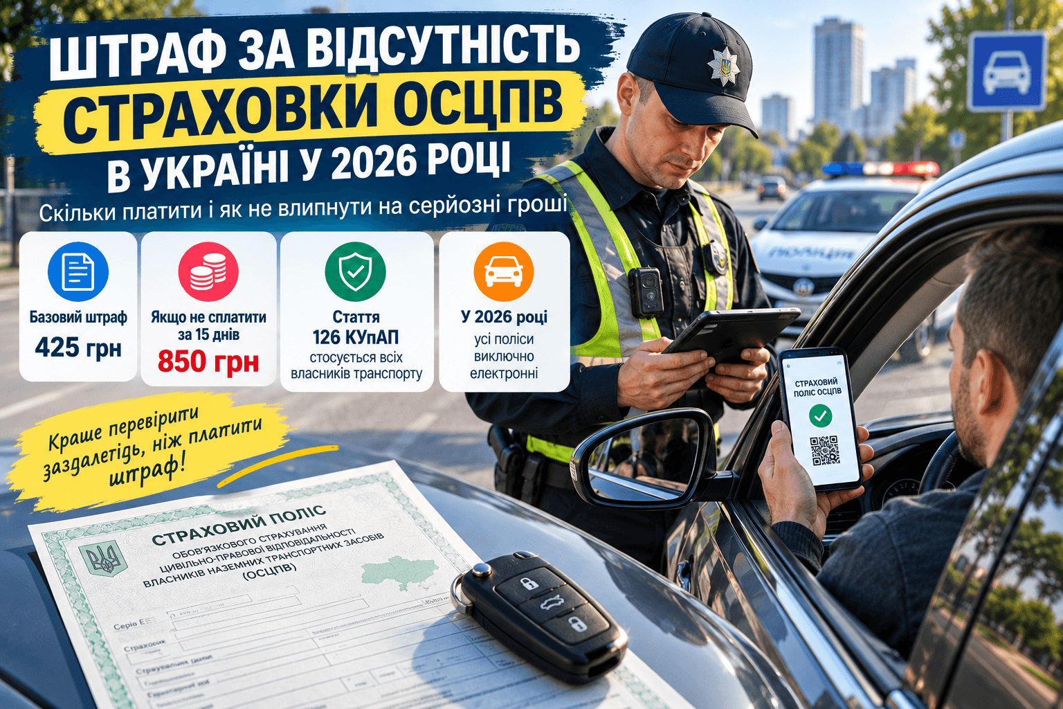 Штраф за відсутність ОСЦПВ в Україні