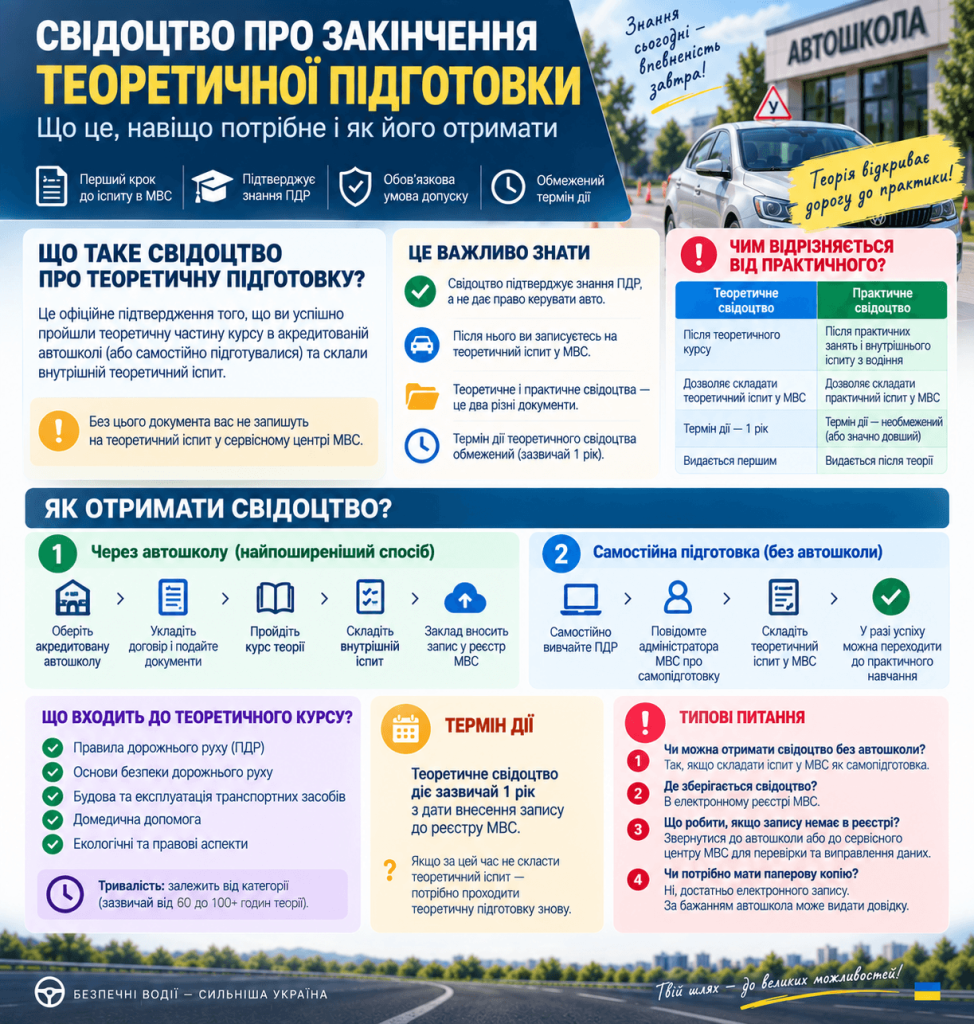 Svidoctvo pro zakinchennya teoretichnoyi pidgotovki